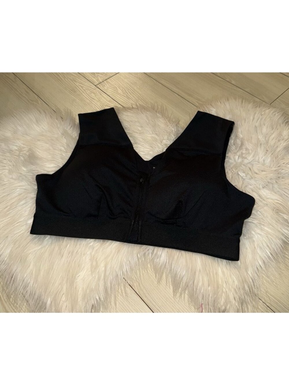 Tommie Copper Shoulder Support Bra with Front Zipper WF Womens 2XL XXL Black